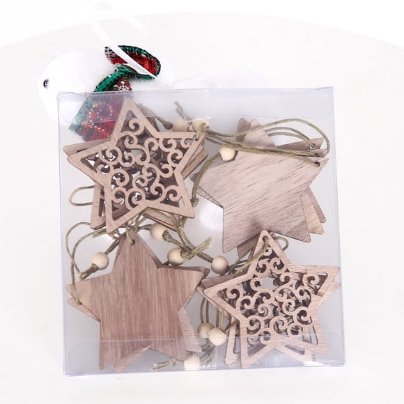 Rvkxad 12PC Christmas Ornaments Set, Wooden Tree Decoration Pendant DIY Decor, Wood Ornaments, Holiday Decor, Tree Pendants