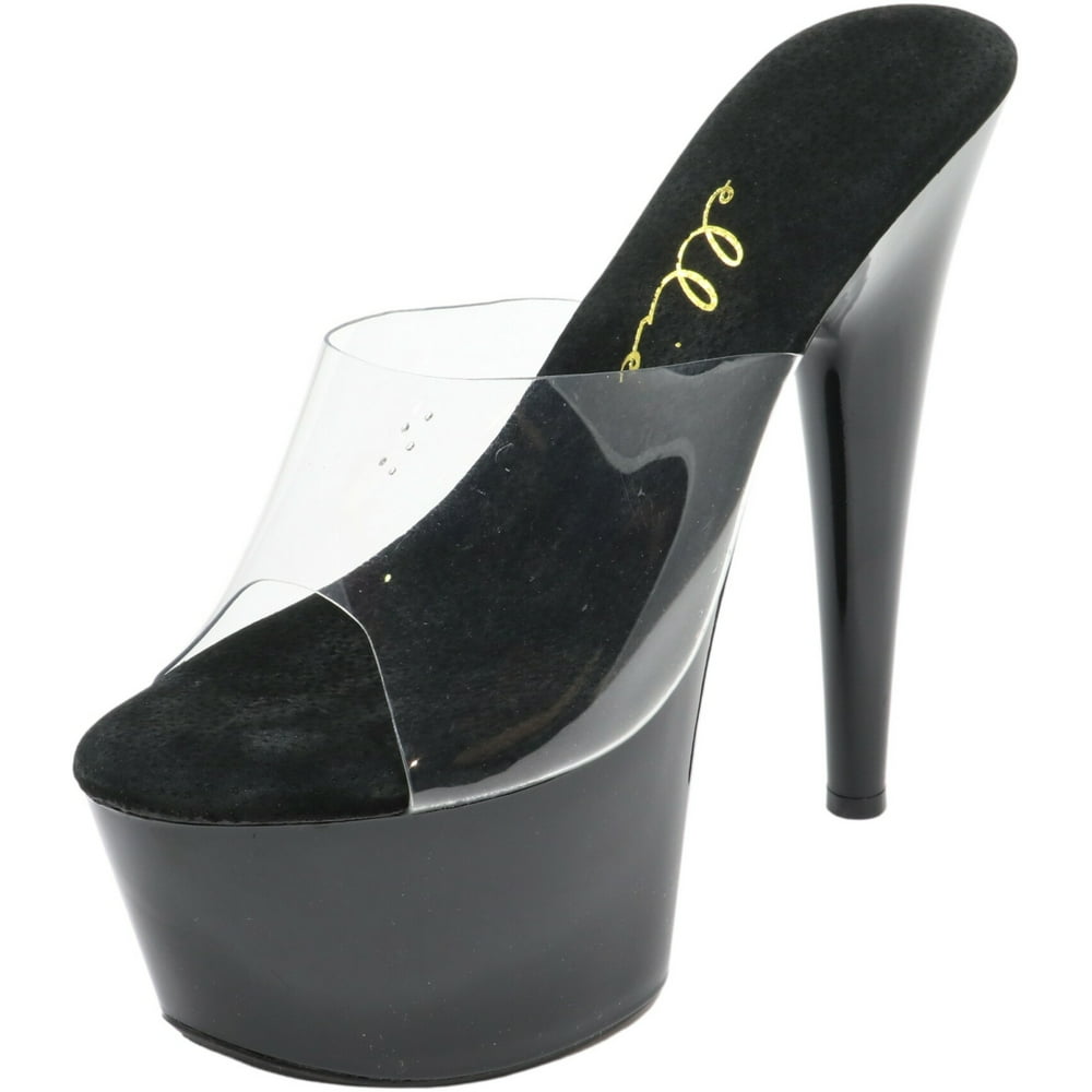 clear 7 inch heels