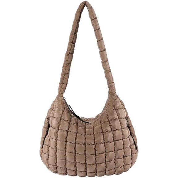 HLSOHJP Quilted Tote Bag Cute Quilted Puffer Shoulder Bag Lightweight Quilted Padding Hobo Bag Trendy Travel Work Quilted Bag