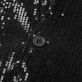 thumbnail image 5 of Zaldita Mens Sparkly Sequins V-Neck Vest Button Down Hipster Dress Suit Nightclub Party Waistcoat Black 3XL, 5 of 7