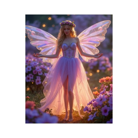 Paint by Numbers Kit for Adults, Fairy In Enchanted Flower Garden Paint by Numbers, Easy Paint by Numbers Kit for Adults Beginner, DIY Adult Paint by Number Kits on Canvas, Home Decor