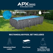 Bestway APX 365 Metal Frame Above Ground Rectangle Pool - Sand Filter Pump - 18x9x52 in