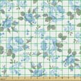 thumbnail image 2 of Ambesonne Rose Fabric by the Yard Upholstery, Pastel Blue Tones Flowers Art, 2 Yards, Pale Azure Blue White, 2 of 5