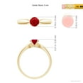 thumbnail image 5 of ANGARA Natural Solitaire Round Ruby Tapered Shank Ring in 14K Yellow Gold for Women (Size-5mm) | July Birthstone, Birthday, Anniversary, Jewelry Gift for Women | Natural Ruby Ring, 5 of 9