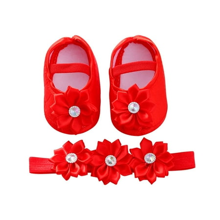 Honeeladyy Discount Toddler Baby Girls Boys Baby Shoes Soft Sole Non-slip Baby Mary Jane Flats With Flower Toddler Sandals