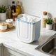 thumbnail image 4 of Wall Mounted Household Foldable Trash Can Kitchen Folding Trash Can Hanging Plastic Telescopic Storage Bin, 4 of 6