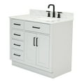 thumbnail image 5 of Ariel Hepburn 37 In. Right Offset Rectangle Sink Vanity With 0.75 In. Carrara White Countertop In Grey, 5 of 9