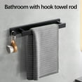 thumbnail image 3 of WKSCLPAI Towel Racks for Bathroom Stainless Steel Towel Rack Without Punching, Bathroom Horizontal Bar Towel Rack, Bathroom Hardware Towel Rack, Bathroom Organizer, Black, 3 of 7