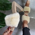 thumbnail image 1 of LSLJS Chaussures pour Femmes Décontractées Bout Mode à Enfiler Talons Hauts en Strass Sandales en Peluche, 1 of 9