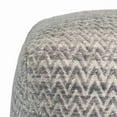 thumbnail image 2 of Pasargad Home 18"H Galaxy Bamboo silk & Wool Pouf Ottoman, Grey, 2 of 3