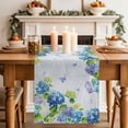 thumbnail image 2 of Table Runner 48 Inches Long for Kitchen Dining, Blue Hydrangea Floral Dresser Scarf Farmhouse, Dining Table Decorations for Wedding/Parties, Spring Butterfly Watercolor Flower 13 x 48 In, 2 of 8