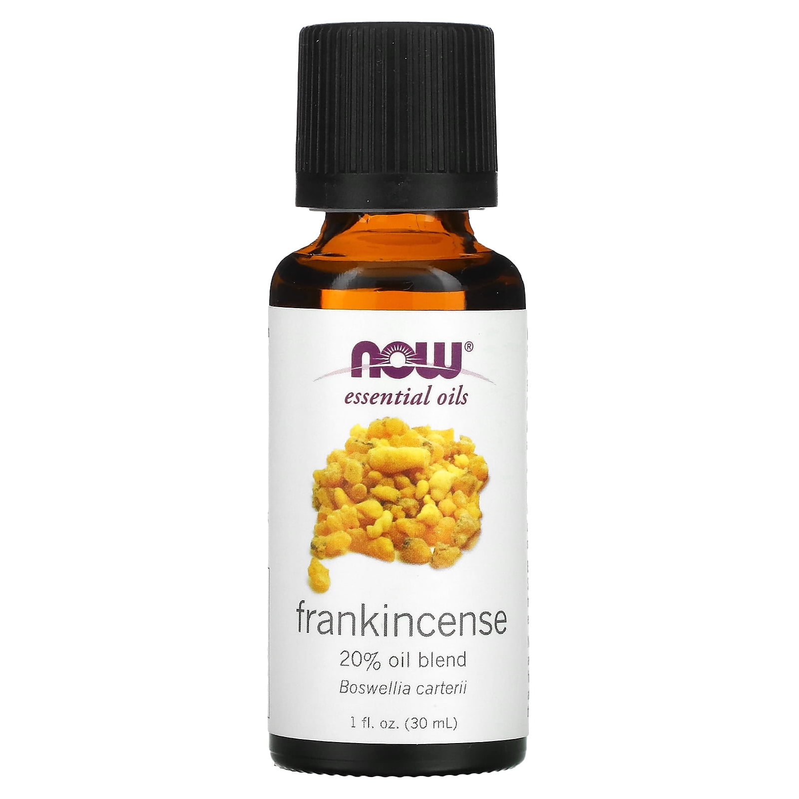 NOW Essential Oils, Frankincense Oil Blend, 20% Blend of Pure Frankincense Oil in Pure Jojoba Oil, Centering Aromatherapy Scent, Steam Distilled, Vegan, Child Resistant Cap, 1-Ounce