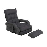 Prime Garden Floor Chair 6-Position Folding Gaming Chair for Meditation Indoor, Dark Gray