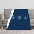 thumbnail image 2 of Cozy Flannel Blanket with Cartoon Creatures Design - Soft Warm Perfect for Sofa Travel Bed and Chair - Durable & Stylish, 2 of 7