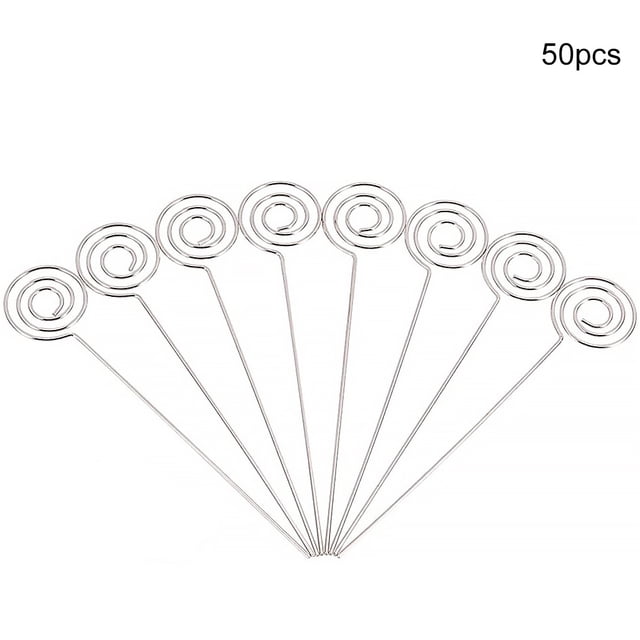 Papel Titular de la nota Banquete de boda Mesa de la etiqueta de la foto Nota Titular de metal Clip Decoración, Ronda 50 Piezas Advancent EL4638-02B