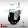 thumbnail image 2 of 4 Inch SS Phenolic 3/8 Inch Threaded Stem Caster with Total Lock Brake SCC, 2 of 2