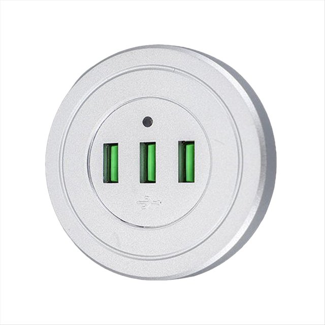 Concentrador USB de 3 Puertos, Cargador de Escritorio, Estación de Carga Integrada para Teléfonos Móviles, Divisor de Línea de Datos , Organizador de Escritorio.