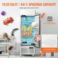 thumbnail image 4 of KFFKFF Commercial Upright Freezer 19.32 Cu.ft, 27" Wide Single Door Freezer, Stainless Steel with Auto-Defrost, Adjustable Shelves, -13 to 5℉ Temperature Range, LED Lighting, and 4 Casters, 4 of 9