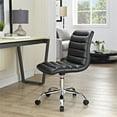 thumbnail image 3 of Home Square 2 Piece Mid Back Armless Swivel Office Chair Set in Black, 3 of 5
