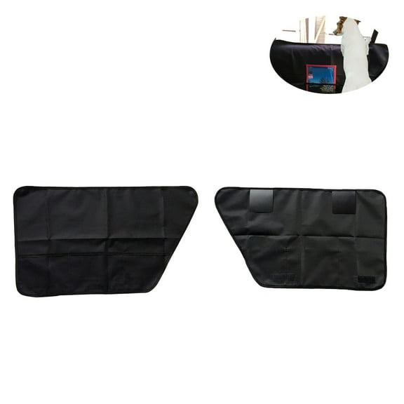 PAMINGONO 2Pcs Car Door Cover for Pets Black Two Ways Installation with Storage Mesh Pocket for Travel