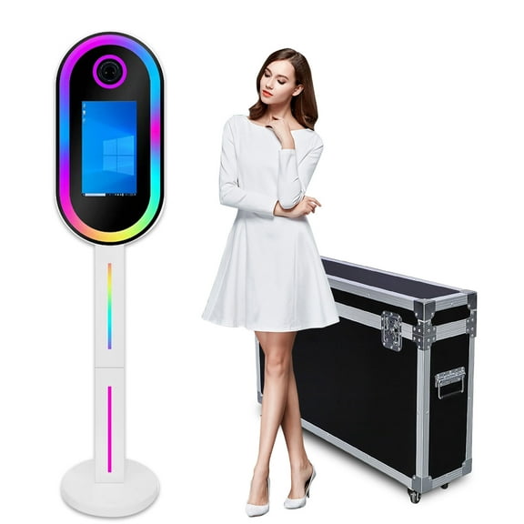 PAAFNN Mirror Photobooth 15.6in LCD Touch Screen Selfie Machine with Flight case for Party Wedding