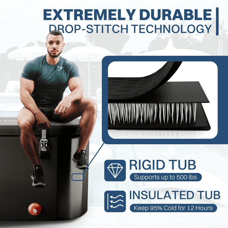 Tru Grit Inflatable Tub & Cold Therapy Chiller - Chest Freezer Cold Plunge