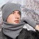 thumbnail image 3 of Conjunto de tres piezas de guantes, gorros y bufandas de punto cálidos de estilo europeo e invernal con terciopelo grueso y gorro. Bufandas, gorros y mitones para mujer., 3 of 3