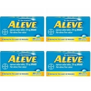 4 Pack Of Aleve Pain Reliever/Fever Reducer Naproxen Sodium Caplets, 220 mg, 50 Ct