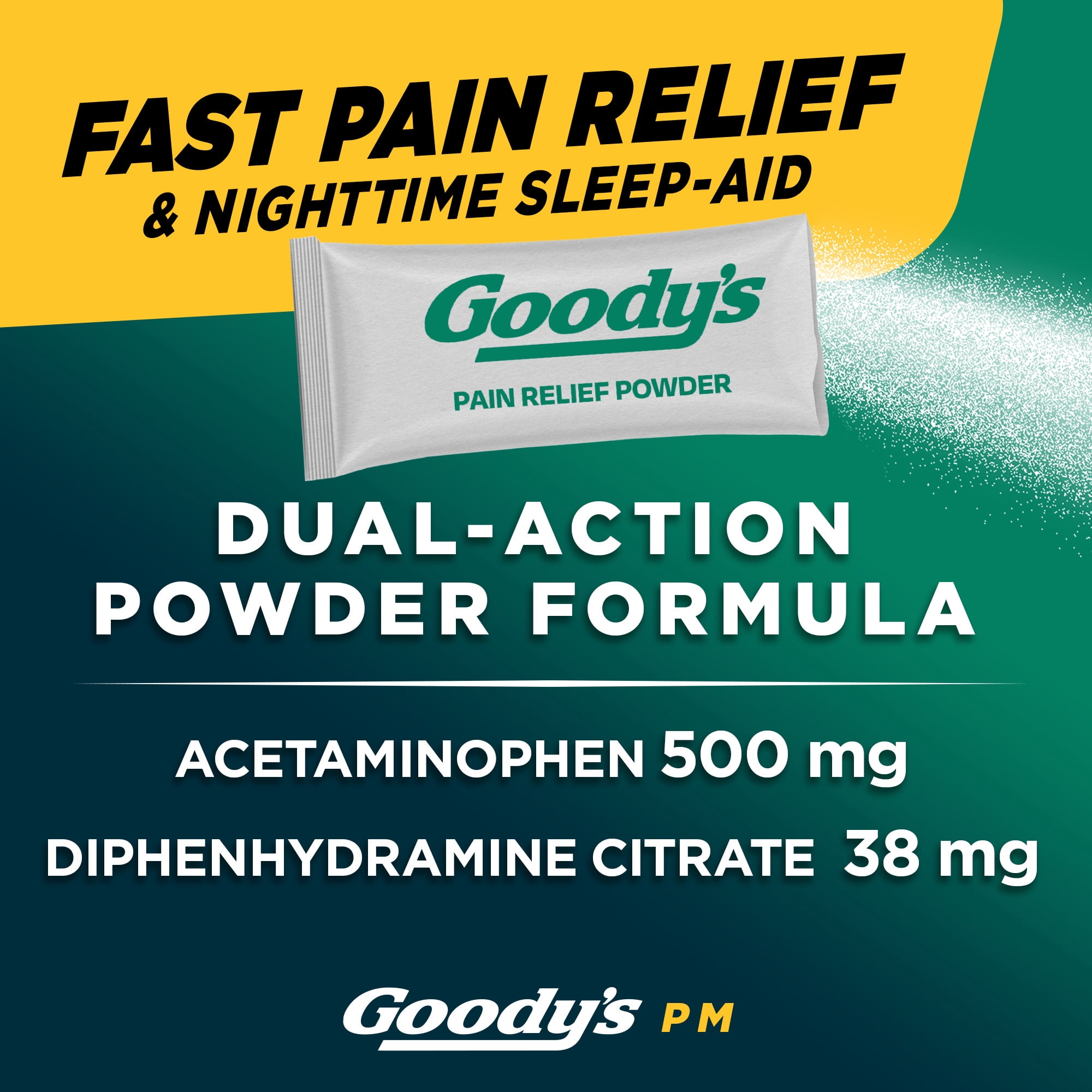 (2 pack) Goody's PM For Pain with Sleeplessness Nighttime Powder, Sleep Support, 16 Powder Sticks