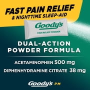Goody's PM For Pain with Sleeplessness Nighttime Powder, Sleep Support, 16 Powder Sticks