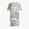 thumbnail image 4 of Pisexur Robes d'Été pour Femmes Mode Multicolore à Imprimé Floral Robe Soleil Décontractée Ample à Col en V à Manches Courtes Robes T-Shirt Fluides Surdimensionnées Robe Soleil avec Poches Grande Taille Robe Midi G-5TG, 4 of 5