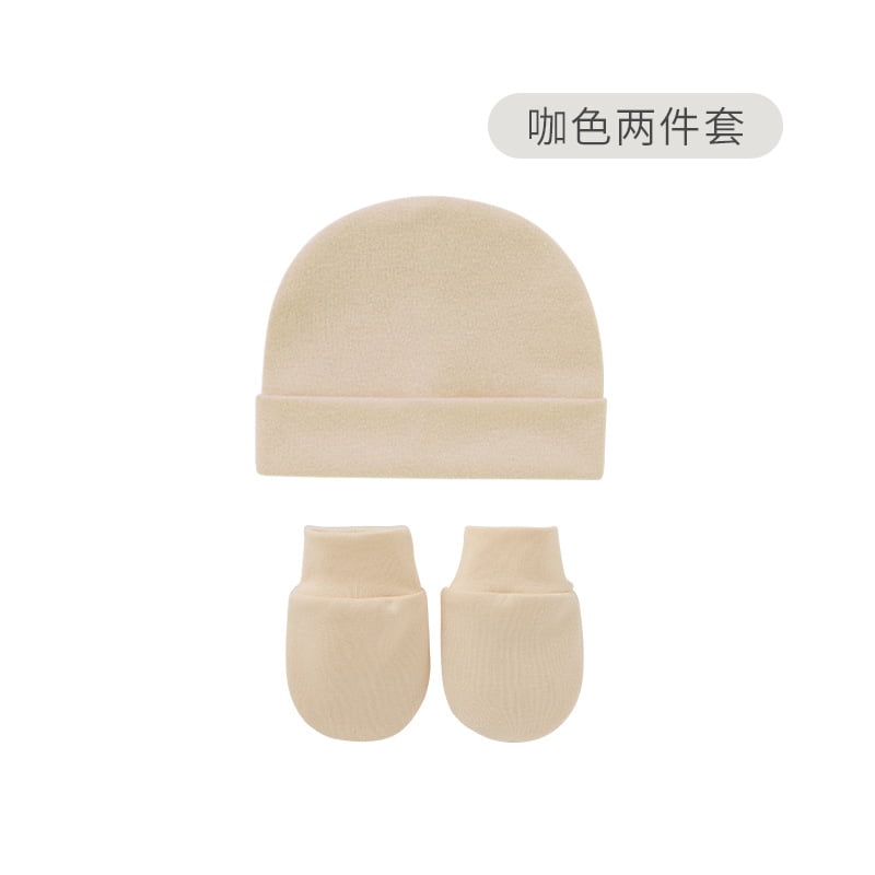 Tisoloow Baby Hats with Scratch Mittens Set Unisex Newborn Hospital