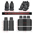 thumbnail image 6 of Coverado Front Upgraded PVC&Fabric Car Seat Covers, 4 Pieces Universal Fit for Most Cars SUV Trucks, Black, 6 of 9