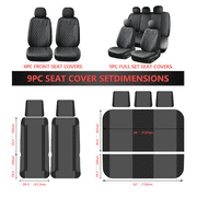 Coverado Front Upgraded PVC&Fabric Car Seat Covers, 4 Pieces Universal Fit for Most Cars SUV Trucks, Black