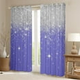 thumbnail image 2 of Feelyou Glitter Sequin Print Black Out Curtains for Female, Cartoon Dreamy Stars Print Curtains Pack of 2 (42x63 Each), Modern Fashion Bedroom Curtains, Blackout Curtains Room Decor, 2 of 6