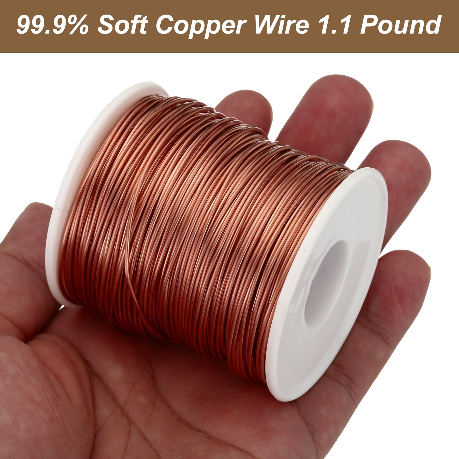 Uxcell 99.9% Soft Copper Wire, 18 Gauge/1mm Diameter 236 Feet/72m 1.1 Pound Spool Pure Copper Wire