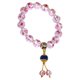 thumbnail image 1 of Pulsera artesanal de cristal rosa Pulsera elástica para mujer, rosa: significa sabiduría y aprendizaje. Adepaton BST3004649-3, 1 of 5