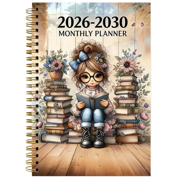 5 Year Monthly Planner 2026-2030, Vintage Floral Cover Schedule Organizer Notebook for School, Office and Daily Planning,Blue