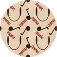 thumbnail image 1 of Ahgly Company Tapis Rond Lavable en Machine Intérieur Transitionnel Brun Cuivré, 8 Pieds Rond, 1 of 7