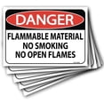 thumbnail image 1 of Adhesivo de advertencia de peligro, material inflamable, no se puede fumar, 10 unidades, 1 of 3