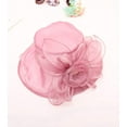 thumbnail image 2 of Organza Fascinator Hat - Women's Wide Brim Church Bridal Tea Party Wedding Hat, 2 of 7