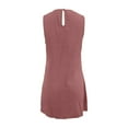 thumbnail image 4 of Women's Summer Casual Dress Round Neck Sleeveless Ruffle Tank A Line Beach Wear Comfortable Flowy Outfit Womens Casual Trendy Midi Dresses, 4 of 7