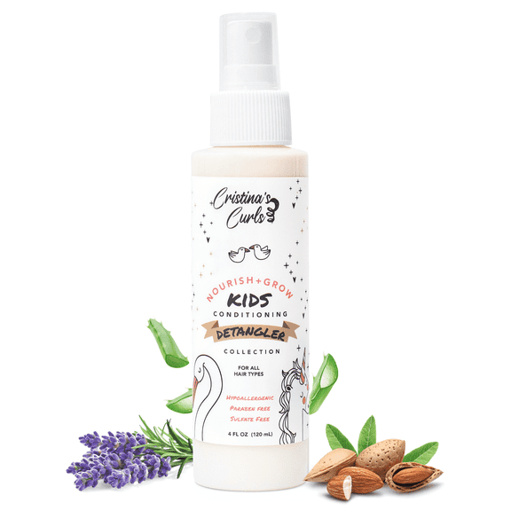 Cristina's Curls Kids Detangler Spray, 2-in-1 Conditioning Detangler Spray for Kids | Kids Leave in Conditioner   Fortifying Spray | Detangle, Moisturize, Strengthen & Protect | Plant-Based & Organic