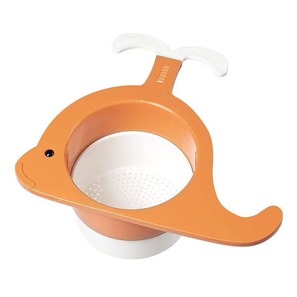 Cateissary Escurridor bonito, fregadero de plástico, estante para frutas y verduras, filtro, colador, colador de basura para alimentos, estante, Almacenamiento y organización del hogar Naranja