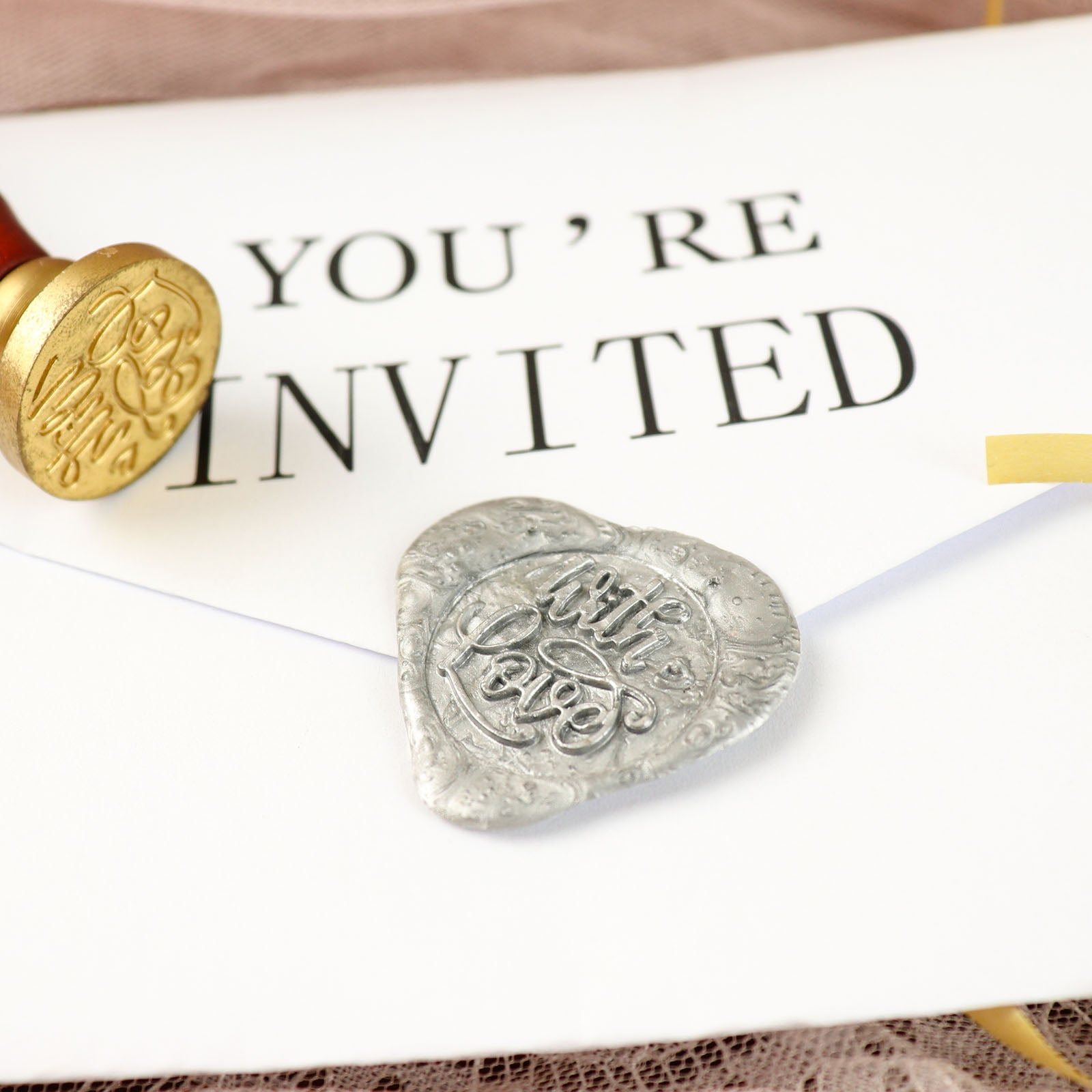 HEART TIARA Wax Seal Stamp / Wedding Invite / Birthday Party Invitation /  Envelope Letter Seal / Starter Kit / Gift Box Set ref : P 