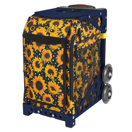 Zuca 18 Sport Bag - Sunflower Power with Flashing Wheels (Navy Frame)