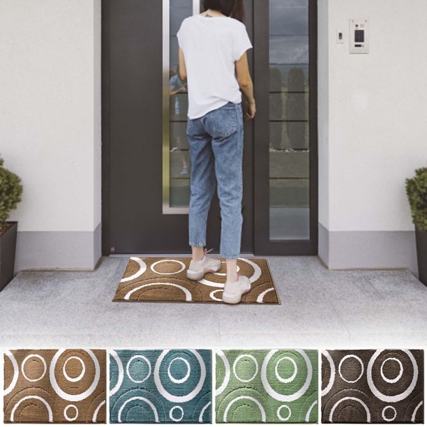 Felpudo para la entrada de la casa | Alfombra absorbente antideslizante | Alfombra de baño y entrada de fibra de poliéster | Duradero y fácil de limpiar | Absorción de agua | 60x40x2cm | Alfombra de