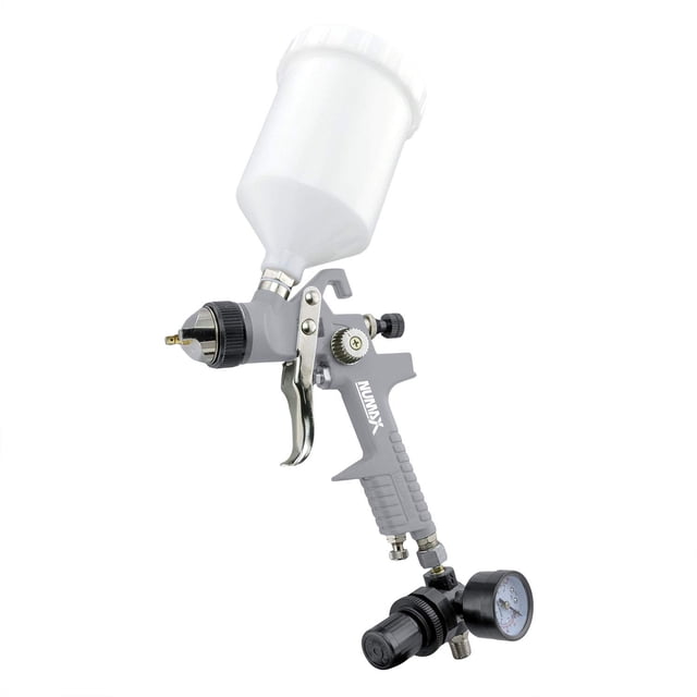 NuMax SPS14 Pistola de Pintura Pneumática com Bico de 1,4mm HVLP de Alimentação por Gravidade com Copo Plástico de 600cc