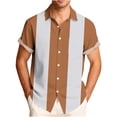 thumbnail image 2 of Hfnxid Mens Summer Button Down Shirt Big and Tall Short Sleeve Shirts Color Block Work Tshirt Summer Cuba Beach Tee, 2 of 7
