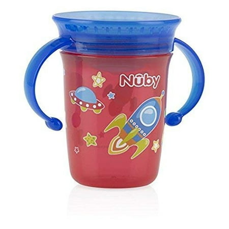 Nuby 1pk No Spill 2-Handle 360 Degree Printed Wonder Cup Red